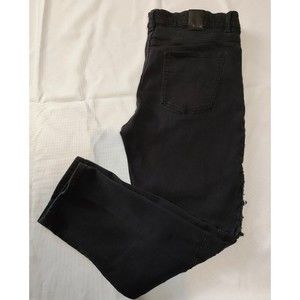 Moto Biker Jeans Distressed Denim Men 38x30  (38) Slim Stretch Black GS-115 VGC